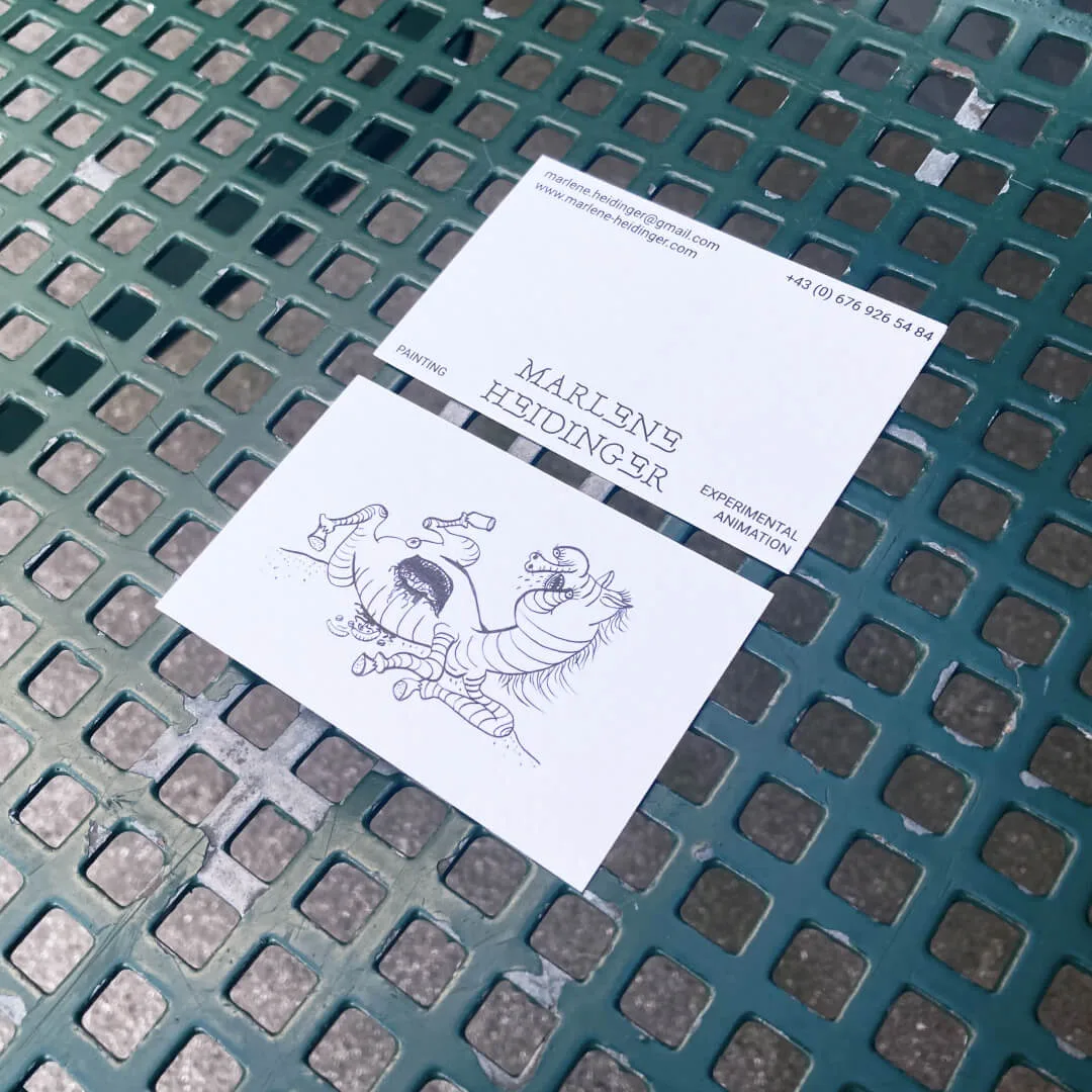 Identity and business cards for artist Marlene Heidinger