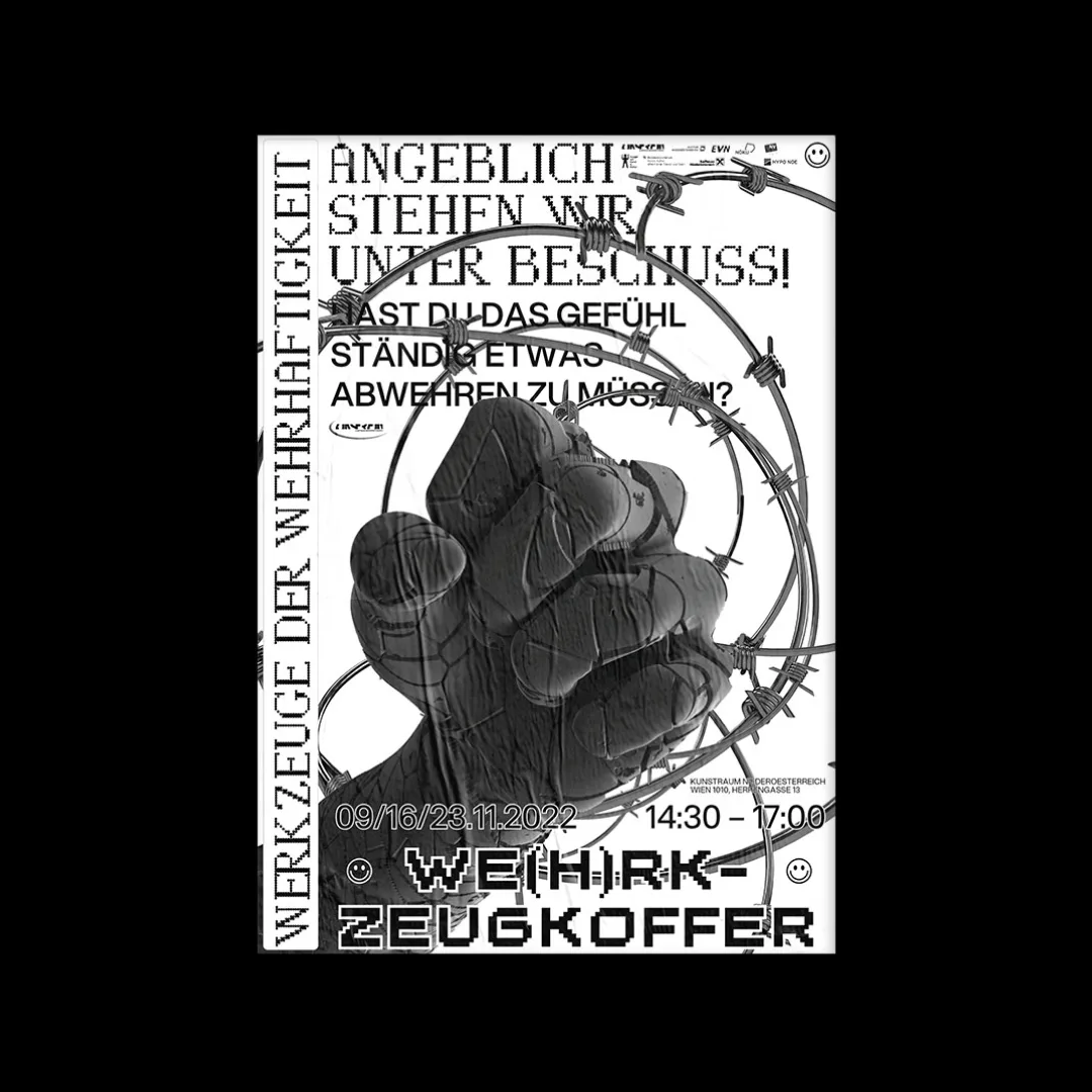 Identity for addiction prevention workshop at Kunstraum Niederösterreich art gallery.